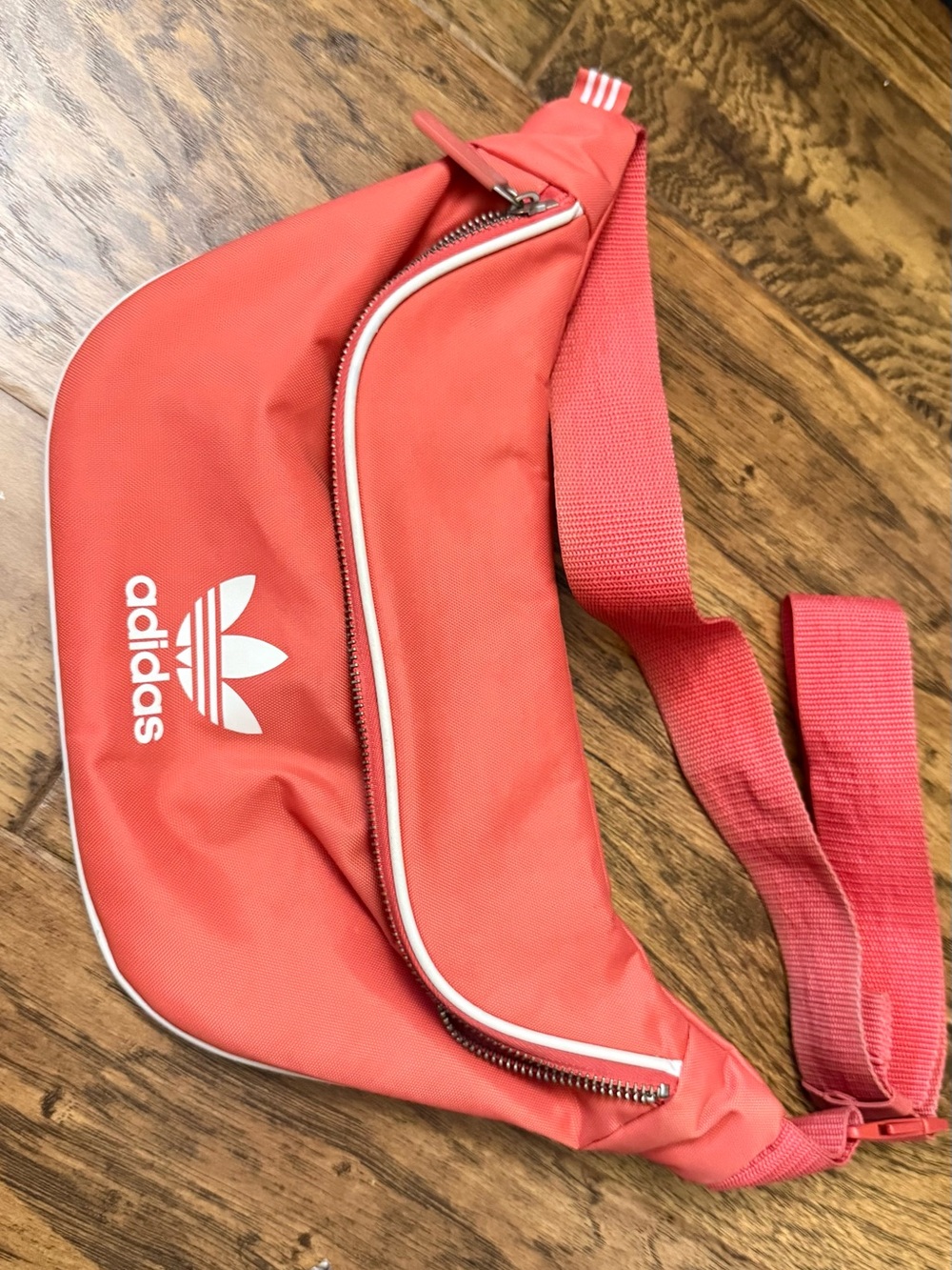 adidas Coral-Red Trefoil Belt Bag
